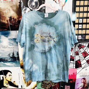 Hand-dyed tie-dye maryland blue and multicoloured t-shirt